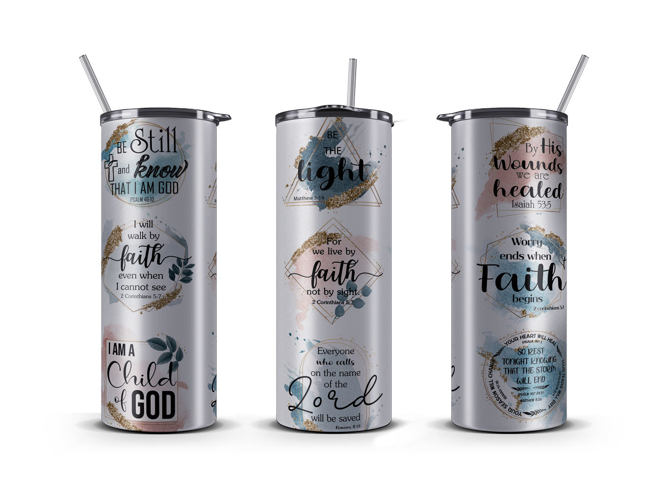 Tumbler 20 OZ, Worry Ends When Faith Come