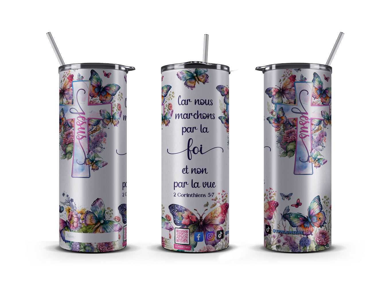 Tumbler 20 OZ, Walking by faith - La marche par la foi (French)
