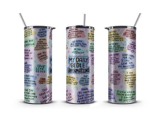 Tumbler 20 OZ, Bible Daily Affirmations