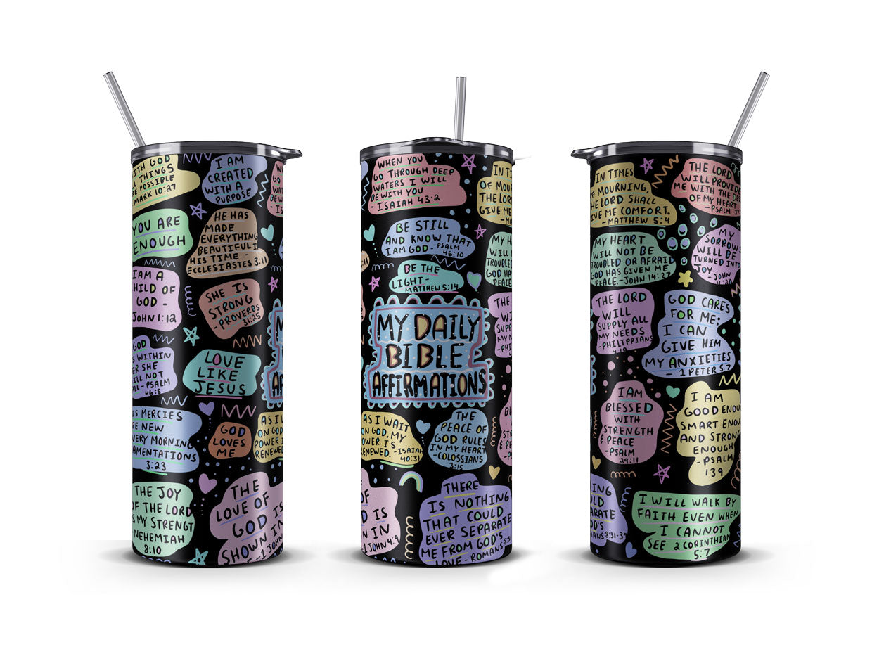 Tumbler 20 OZ, Bible Daily Affirmations
