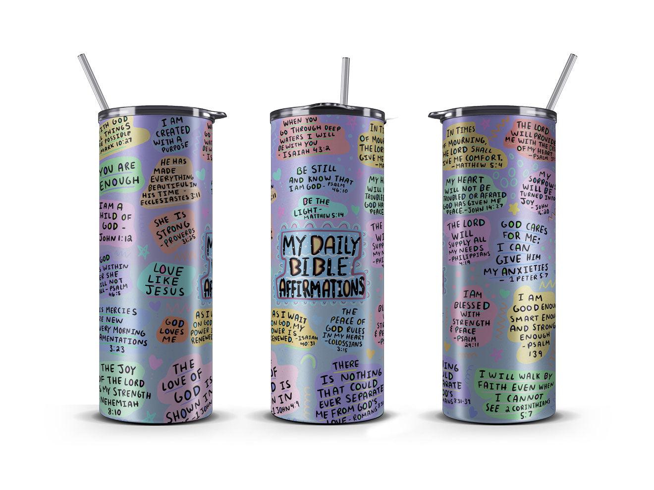 Tumbler 20 OZ, Bible Daily Affirmations