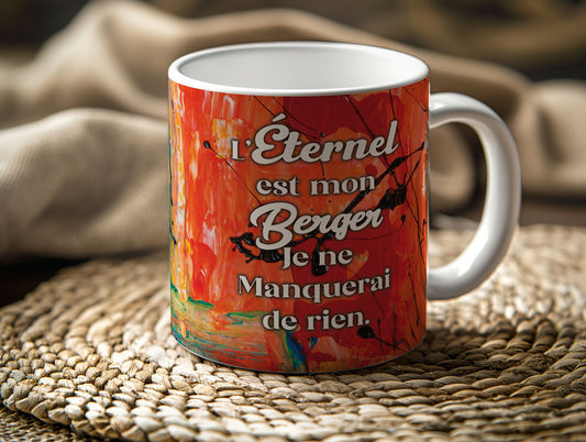 Mugs 11 - 15 OZ, The Lord is my Shepherd, Psalm 23 - L'Éternel est mon Berger (French)