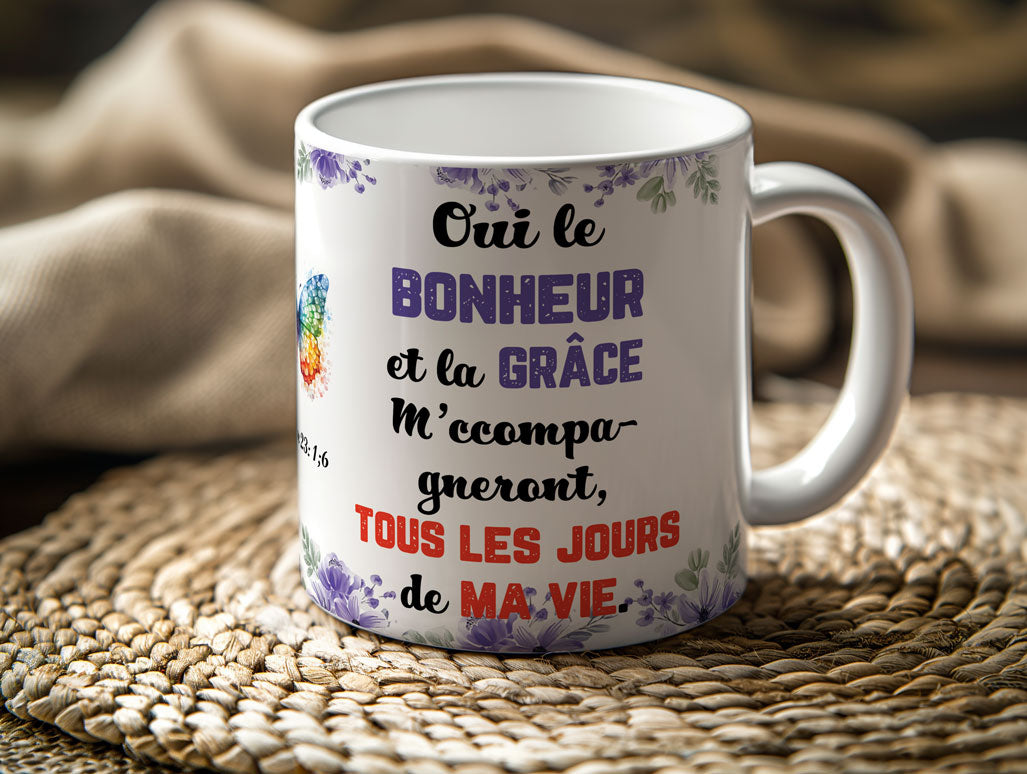 Mugs 11 - 15 OZ, The Lord is my shepherd - L'Éternel est mon berger  (French)