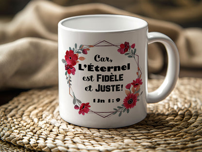 Mugs 11 - 15 OZ, Me and my house, we will serve the Lord - Moi et ma maison nous servirons l'Éternel (French)